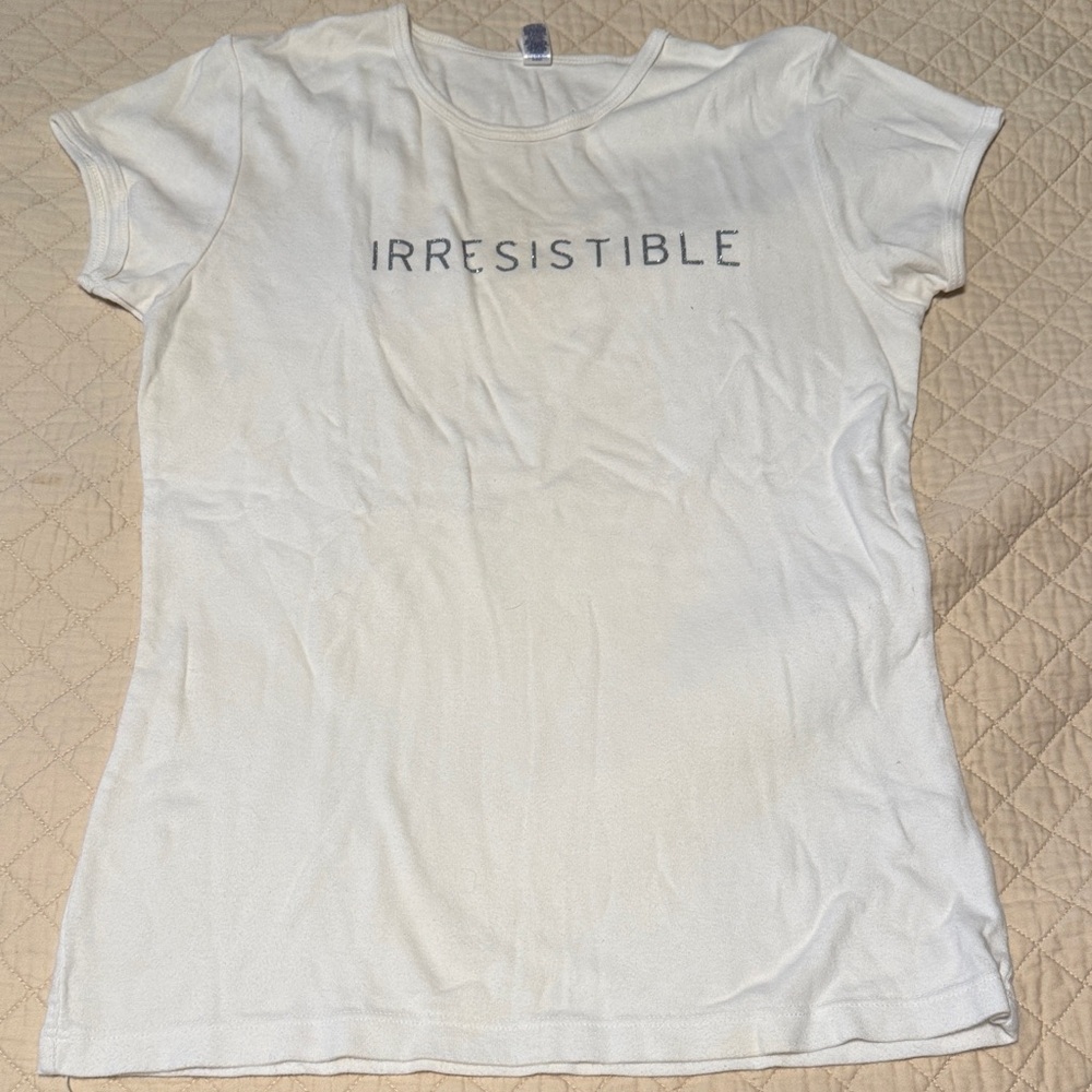 Abella Cream Short Sleeve Tee with Irresistible Print